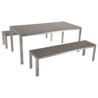 Garden Dining Set with Benches 6 Seater NARDO Grey