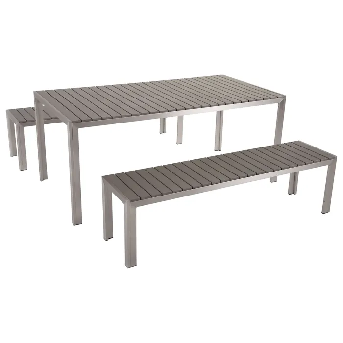 Garden Dining Set with Benches 6 Seater NARDO Grey