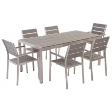 Garden Dining Set 6 Seater VERNIO Grey