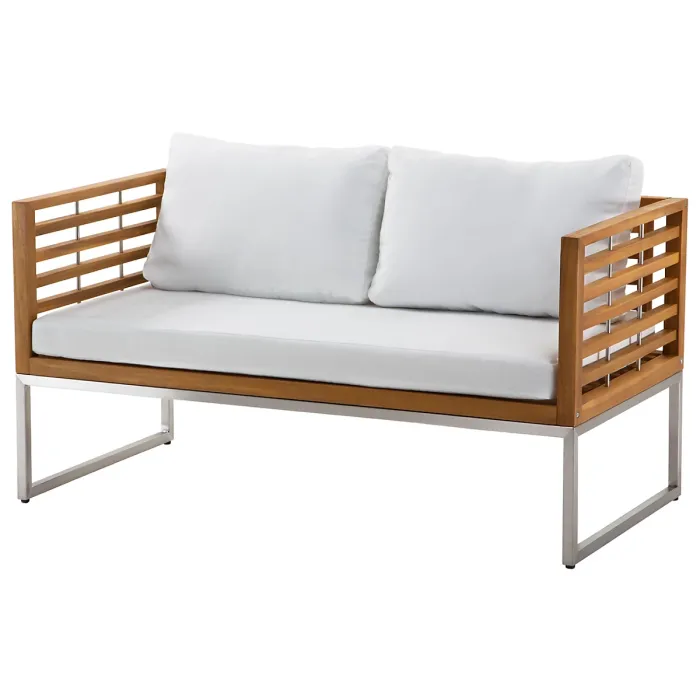 Garden Lounge Set with Table 4 Seater BERMUDA Acacia Wood Brown