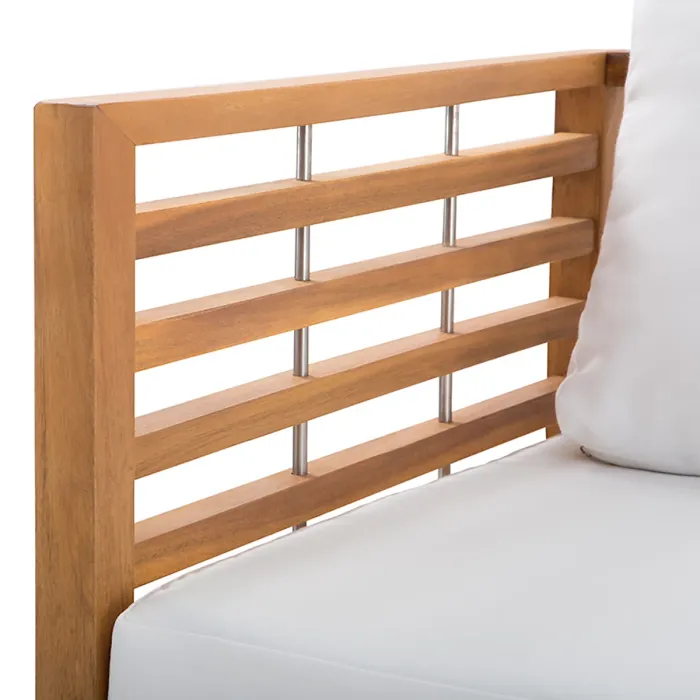 Garden Lounge Set with Table 4 Seater BERMUDA Acacia Wood Brown