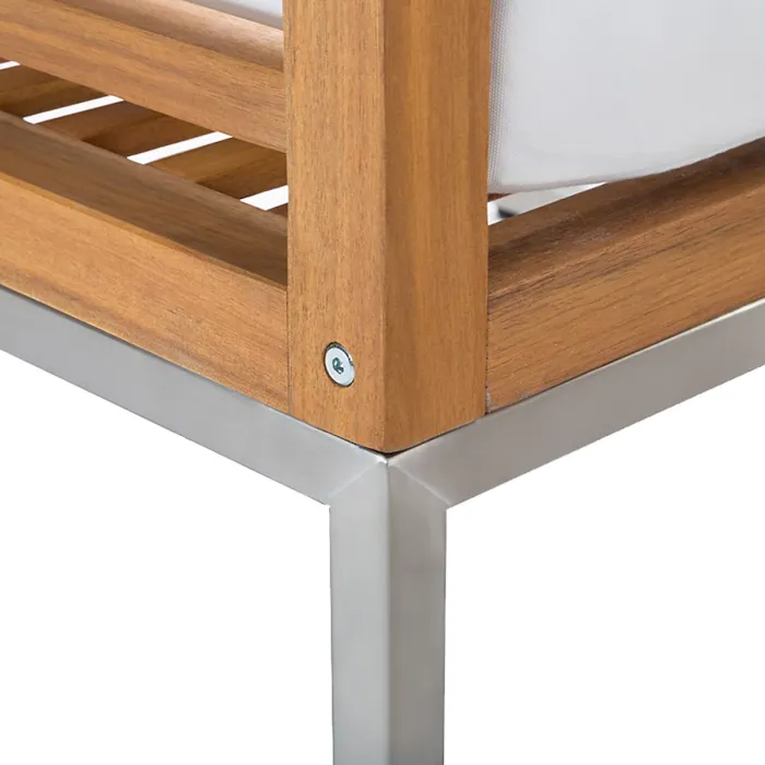 Garden Lounge Set with Table 4 Seater BERMUDA Acacia Wood Brown