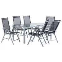 Garden Dining Set 6 Seater CATANIA Black