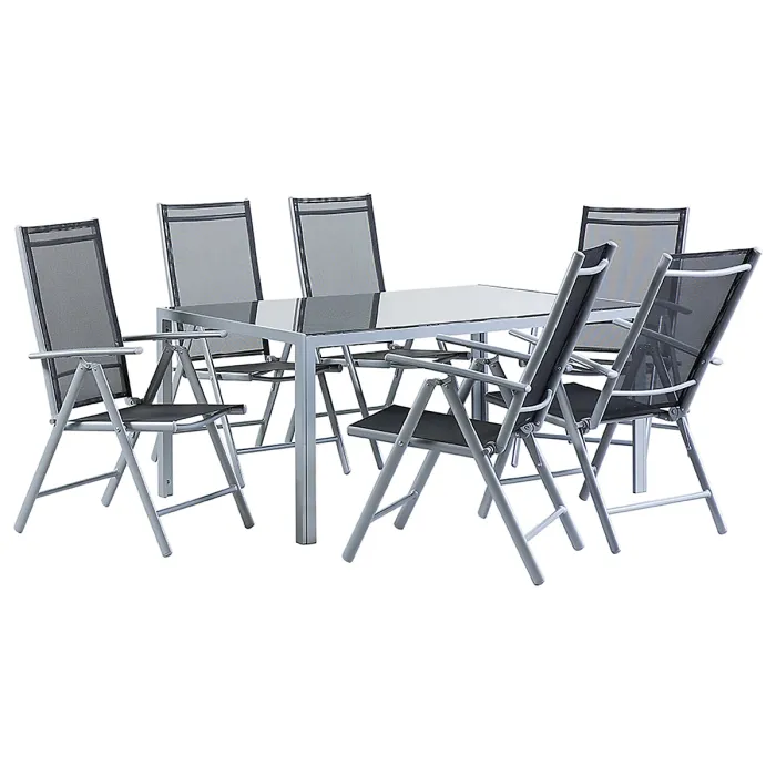 Garden Dining Set 6 Seater CATANIA Black