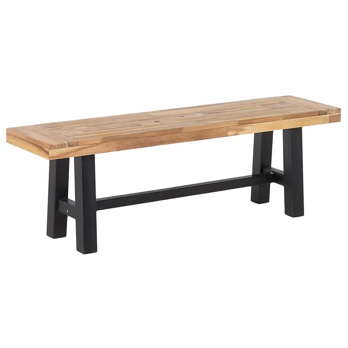 Garden Dining Set 6 Seater SCANIA Acacia Wood Black