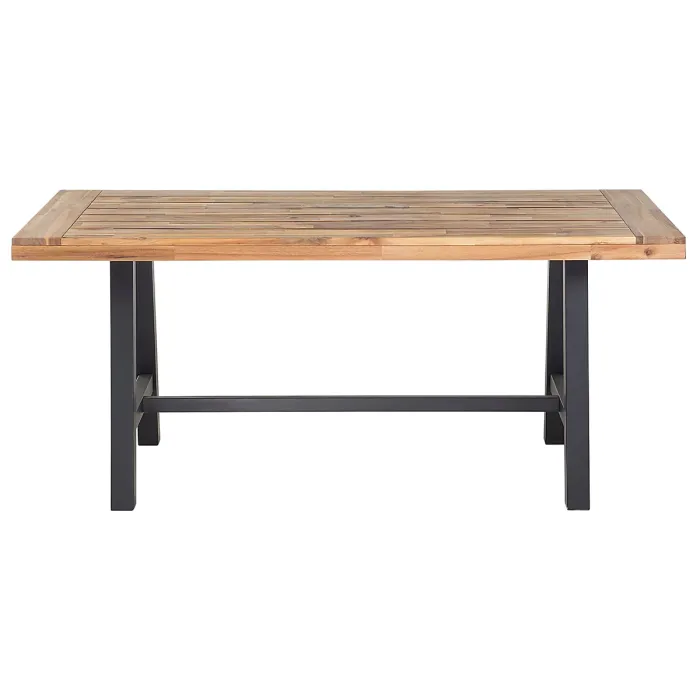 Garden Dining Set 6 Seater SCANIA Acacia Wood Black