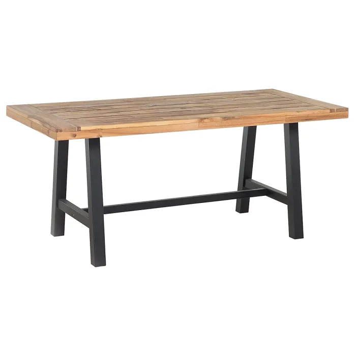 Garden Dining Set 6 Seater SCANIA Acacia Wood Black