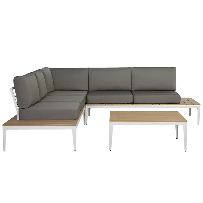 Garden Corner Sofa with Table 5 Seater POSITANO Grey