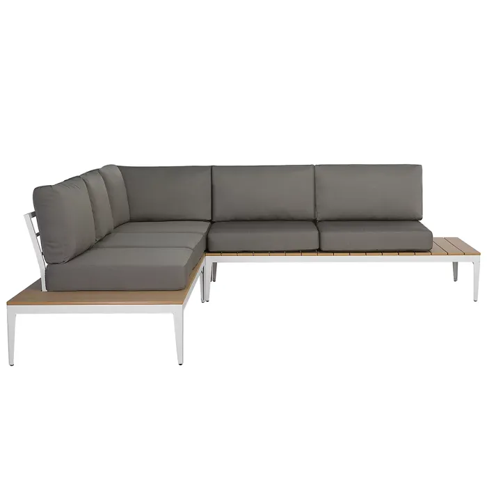 Garden Corner Sofa with Table 5 Seater POSITANO Grey