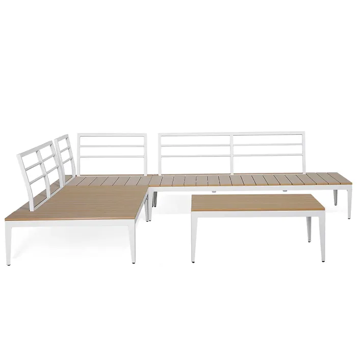 Garden Corner Sofa with Table 5 Seater POSITANO Grey