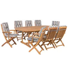 Garden Dining Set 8 Seater MAUI with Cushions Acacia Wood Multicolour