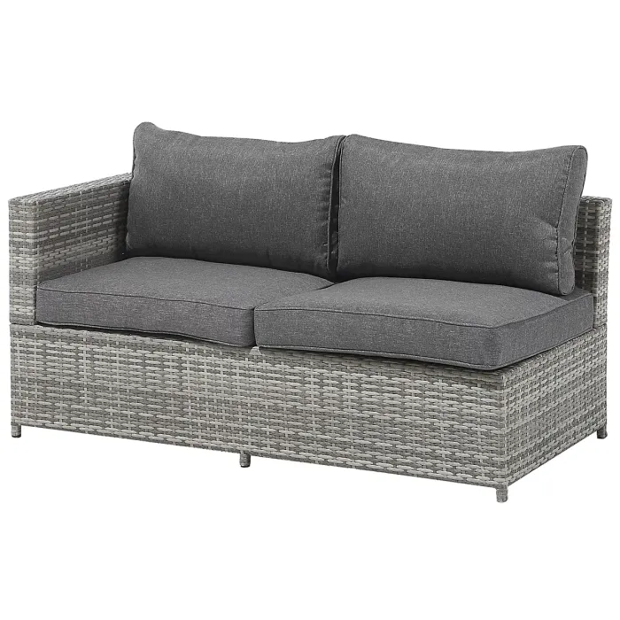 Garden Corner Sofa with Table 4 Seater AVOLA Left Hand PE Rattan Grey