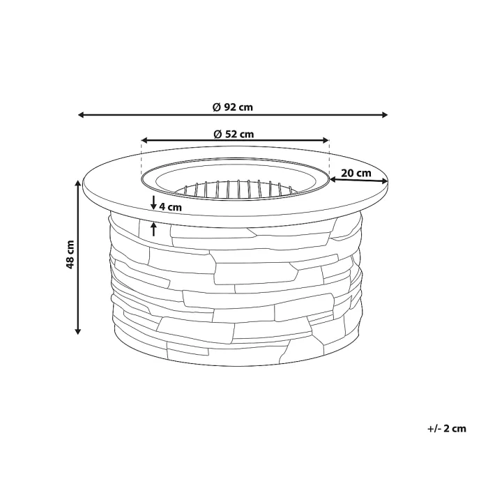 Grill Fire Pit TAMBORA Concrete Grey
