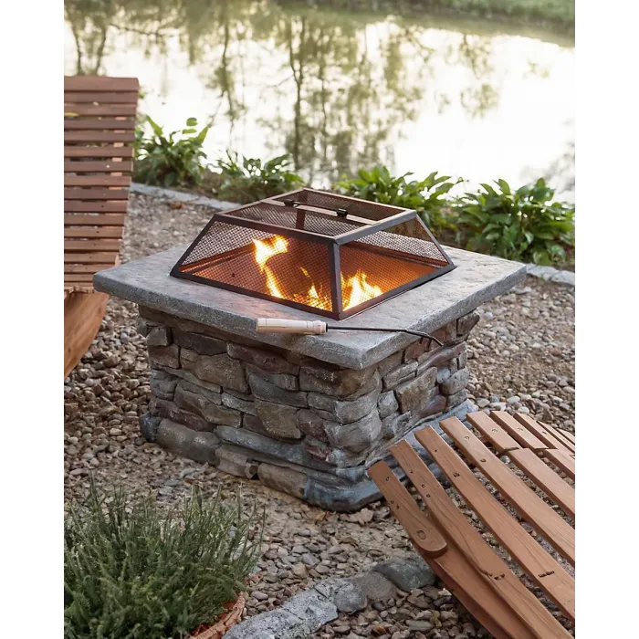 Grill Fire Pit KELUD Concrete Grey