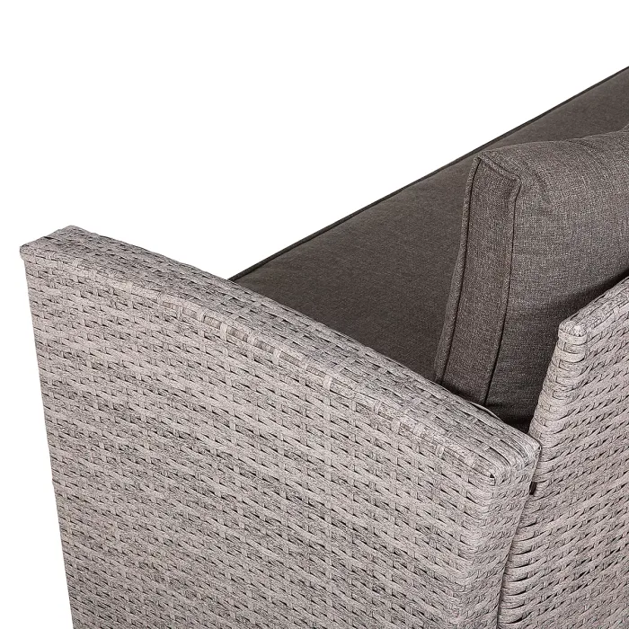 Garden Lounge Set with Table 8 Seater VITERBO with Cushions PE Rattan Grey