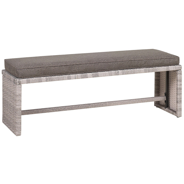 Garden Lounge Set with Table 8 Seater VITERBO with Cushions PE Rattan Grey