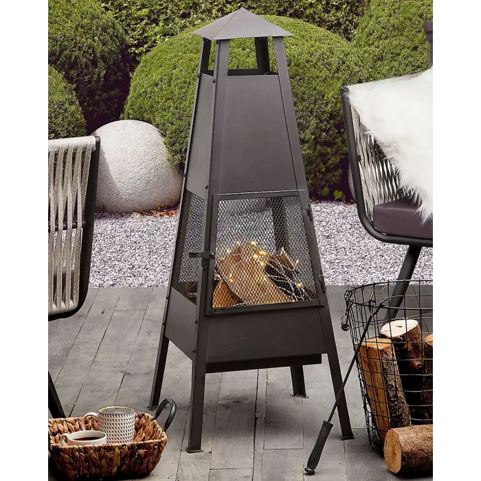 Beliani Fire Pit YASUR Metal Black