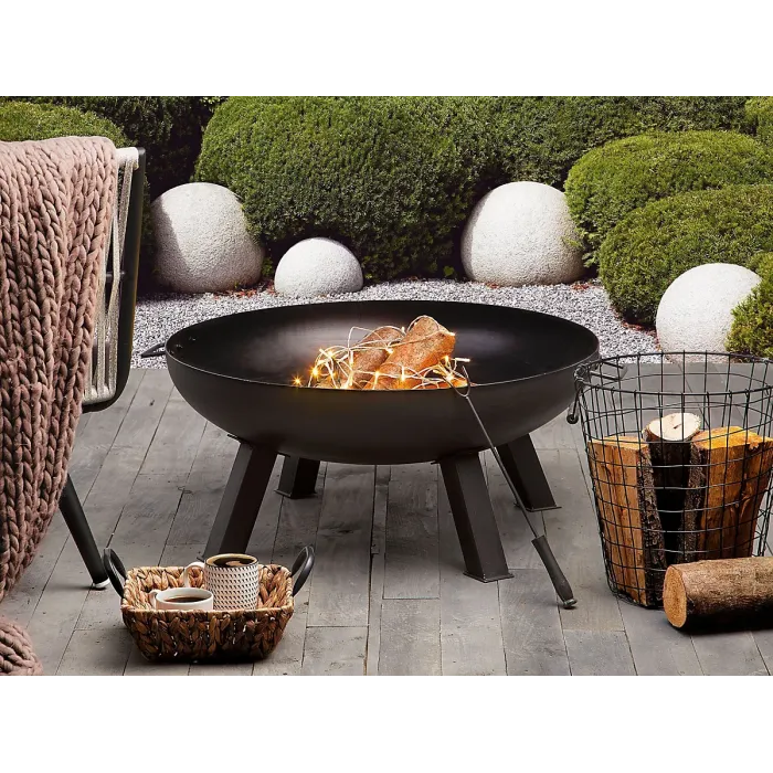 Beliani Fire Pit SEMPU Metal Black