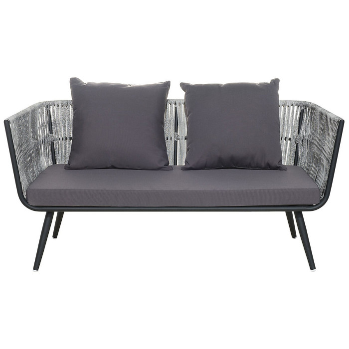 Garden Lounge Set with Table 4 Seater RAGUSA PE Rattan Grey