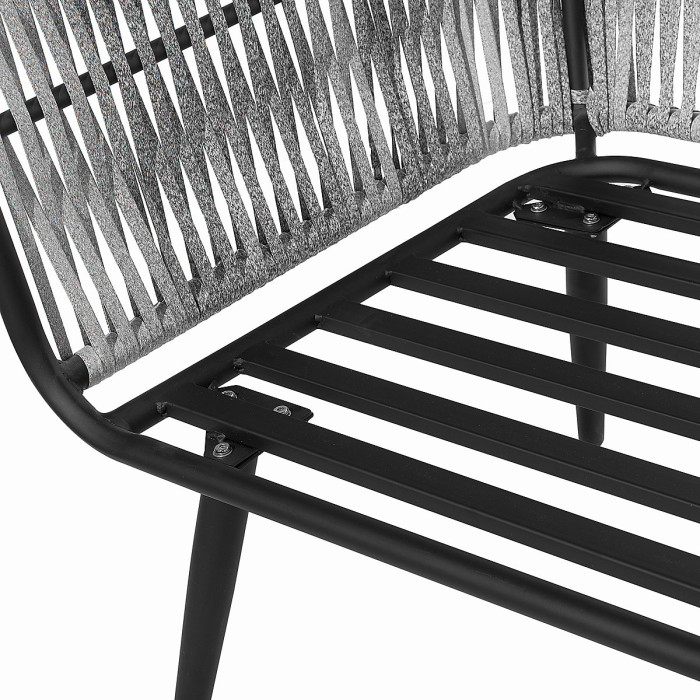 Garden Lounge Set with Table 4 Seater RAGUSA PE Rattan Grey