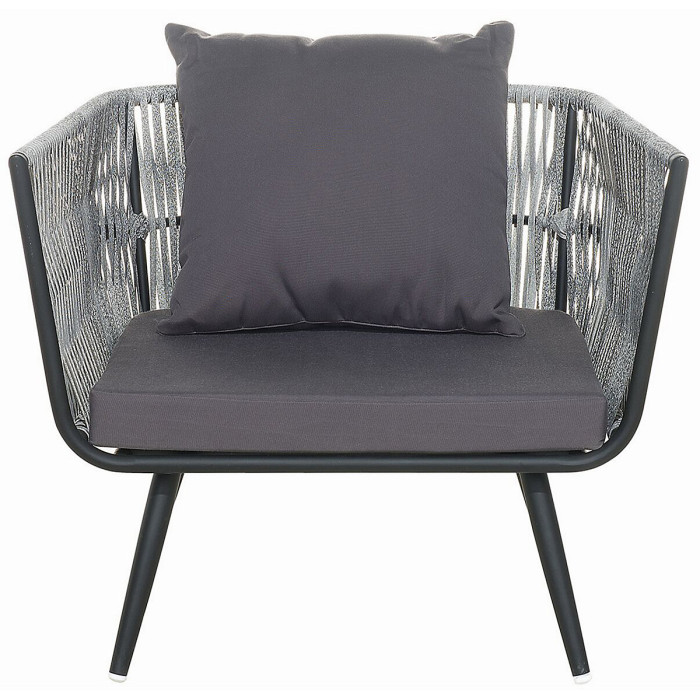 Garden Lounge Set with Table 4 Seater RAGUSA PE Rattan Grey