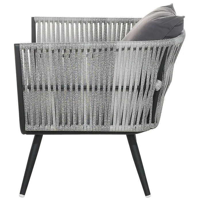 Garden Lounge Set with Table 4 Seater RAGUSA PE Rattan Grey