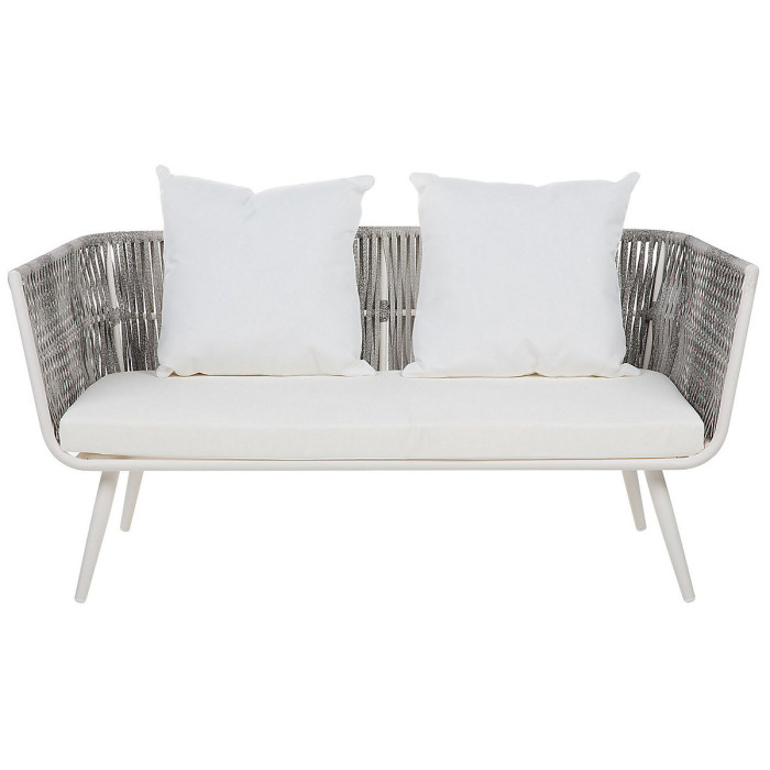 Garden Lounge Set with Table 4 Seater RAGUSA PE Rattan Off-White