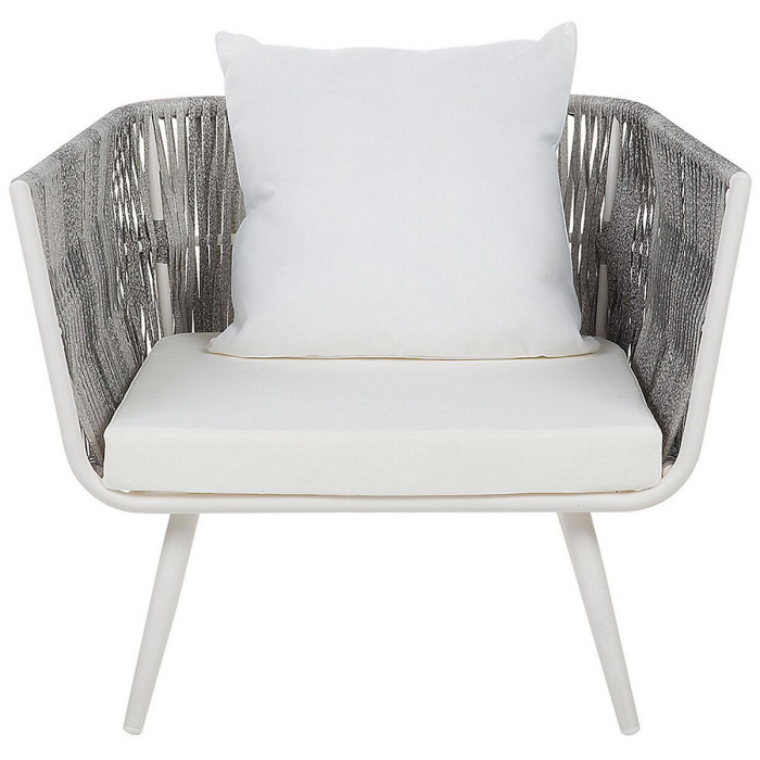 Garden Lounge Set with Table 4 Seater RAGUSA PE Rattan Off-White