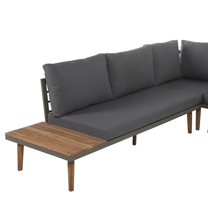 Garden Corner Sofa with Table 5 Seater CORATO Acacia Wood Grey