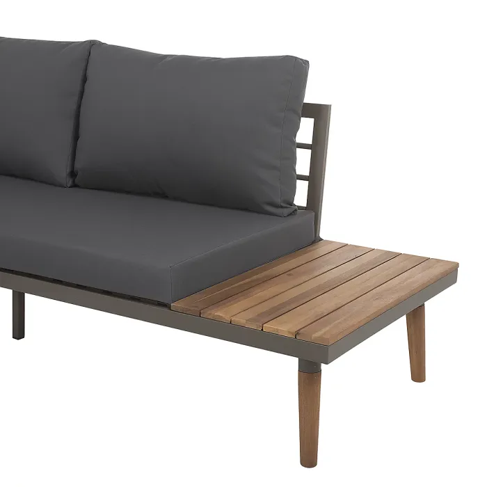 Garden Corner Sofa with Table 5 Seater CORATO Acacia Wood Grey