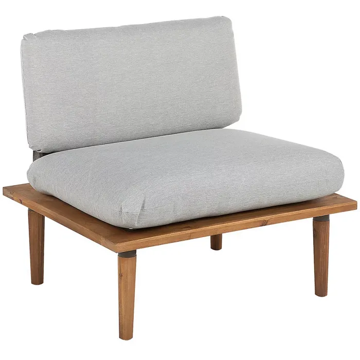 Garden Lounge Set with Table 4 Seater FRASCATI Modular Certified Acacia Wood Light Grey