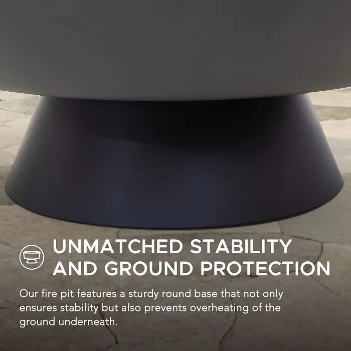 SUNJOY 58cm Patio Portable Fire Pit For Outdoor, Black Steel Wood Burning Fire Pit