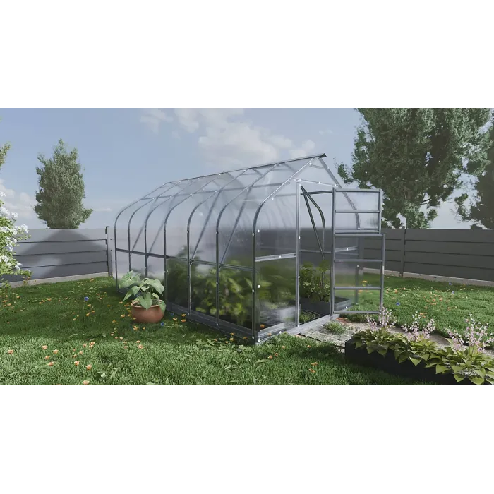 Backyard greenhouse Standard KLASIKA 10m2, 2.5m x 4m, 6 mm polycarbonate cover (2 skylights)