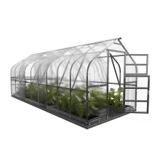 Backyard greenhouse Standard KLASIKA 20m2, 2.5m x 8m, 4 mm polycarbonate cover (4 skylights)
