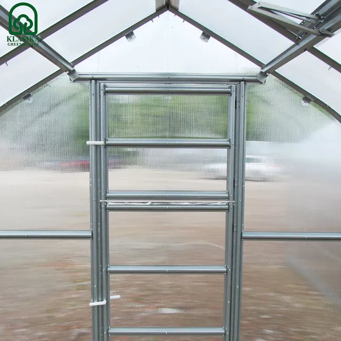Backyard greenhouse Standard KLASIKA 20m2, 2.5m x 8m, 4 mm polycarbonate cover (4 skylights)