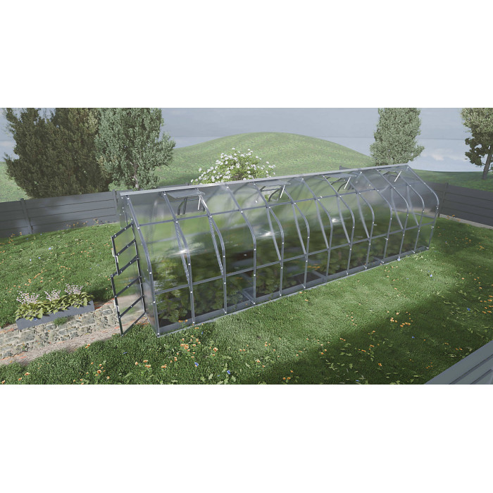 Backyard greenhouse Standard KLASIKA 25m2, 2.5m x 10m, 6 mm polycarbonate cover (5 skylights)