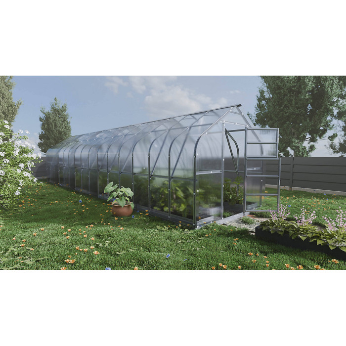 Backyard greenhouse Standard KLASIKA 30m2, 2.5m x 12m, 4 mm polycarbonate cover (6 skylights)