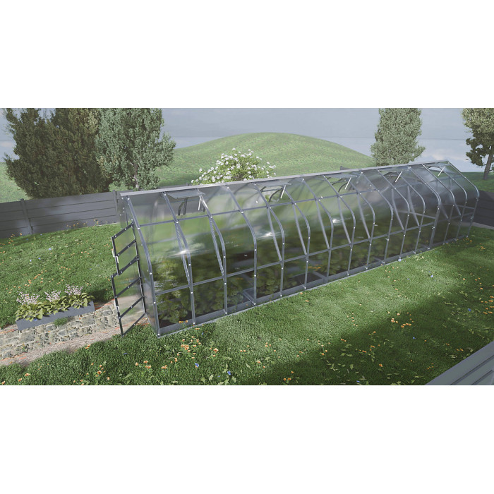 Backyard greenhouse Standard KLASIKA 30m2, 2.5m x 12m, 6 mm polycarbonate cover (6 skylights)
