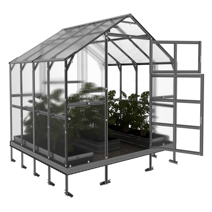 Heavy Duty greenhouse KLASIKA HOUSE 2,35 x 2,12 m (4,98 m²), 6 mm polycarbonate cover