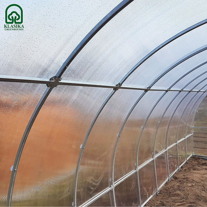 UV Resistant greenhouse KLASIKA TUBE 3 x 10 m (30 m²), 4 mm polycarbonate cover
