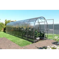 Backyard greenhouse KLASIKA SLIM 2 x 8 m (16 m²) , 4 mm polycarbonate cover