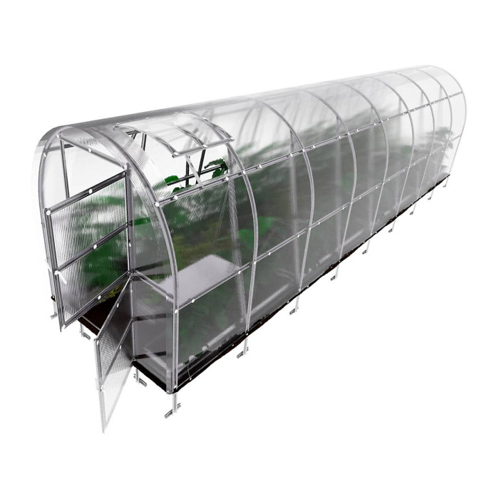 Backyard greenhouse KLASIKA SLIM 2 x 8 m (16 m²) , 4 mm polycarbonate cover