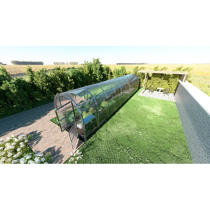 Backyard greenhouse KLASIKA SLIM 2 x 12 m (24 m²) , 4 mm polycarbonate cover