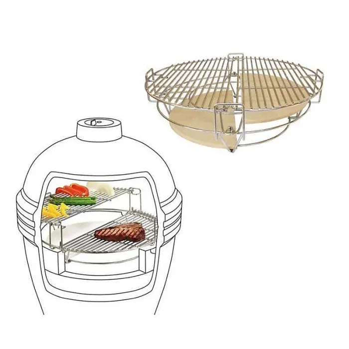 Kamado Bono Multifunction Two-Zone Grilling System for Grande 23'' - Simultaneous Cooking, Different Temperatures