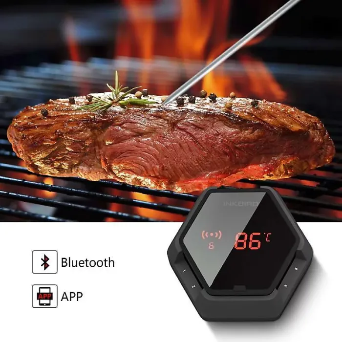 Inkbird IBT-6XS 6 Probe Digital Thermometer - Smart Wireless Grill Thermometer with Bluetooth Connectivity