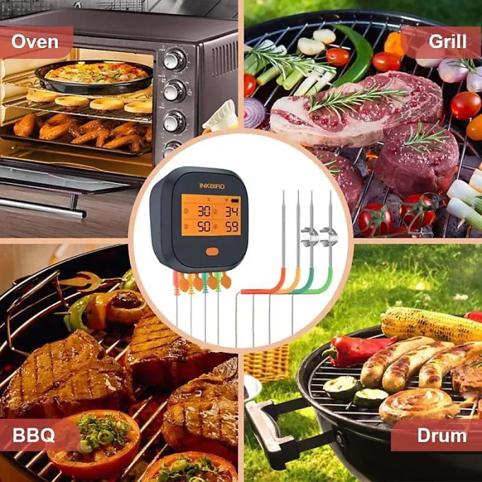 Inkbird Wi-Fi IBBQ-4T Smart Digital Thermometer with Four Probes - BBQ and Cooking Temperature Monitoring
