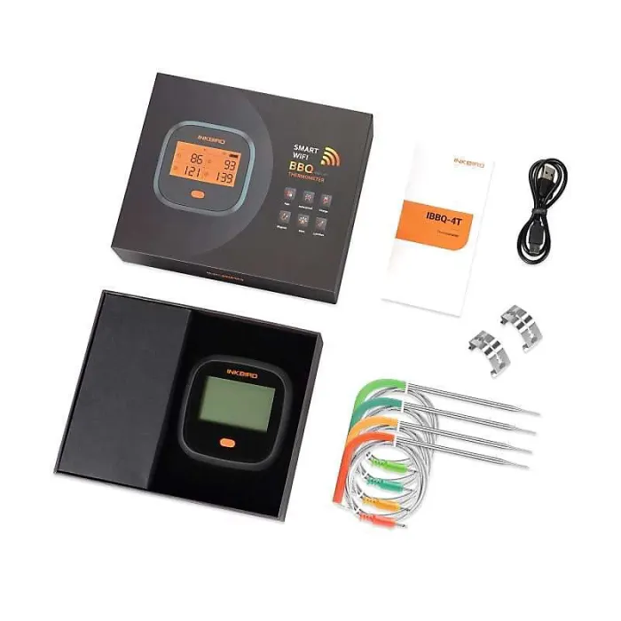 Inkbird Wi-Fi IBBQ-4T Smart Digital Thermometer with Four Probes - BBQ and Cooking Temperature Monitoring
