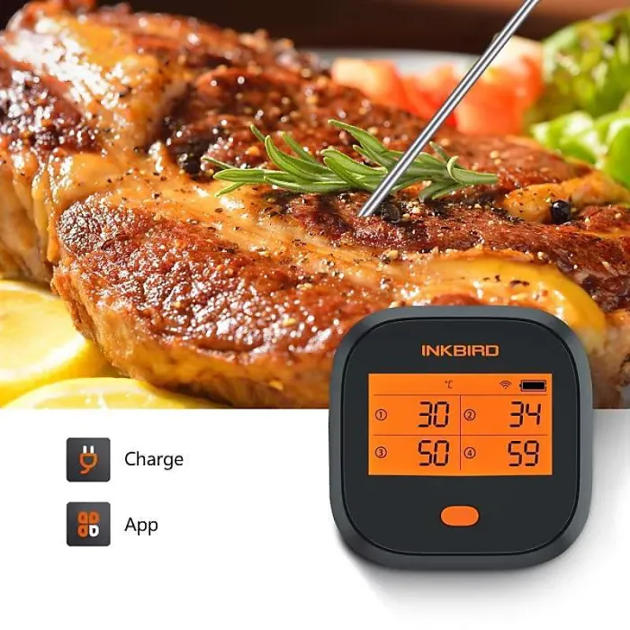 Inkbird Wi-Fi IBBQ-4T Smart Digital Thermometer with Four Probes - BBQ and Cooking Temperature Monitoring