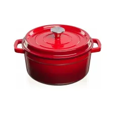 Grandfeu Red Cast Iron Pot, 4.7L - Stylish and Durable Cookware for Culinary Excellence