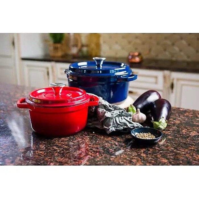 Grandfeu Red Cast Iron Pot, 4.7L - Stylish and Durable Cookware for Culinary Excellence